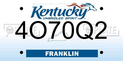 4O70Q2 Kentucky License Plate