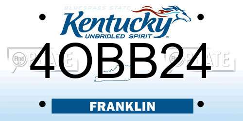 4OBB24 Kentucky License Plate