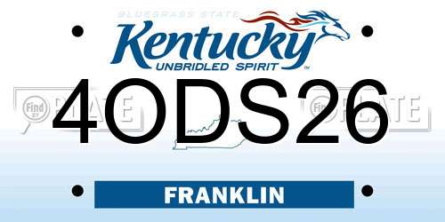 4ODS26 Kentucky License Plate