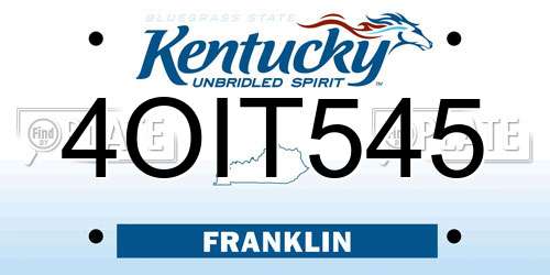 4OIT545 Kentucky License Plate