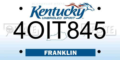 4OIT845 Kentucky License Plate