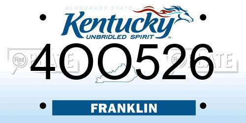 4OO526 Kentucky License Plate