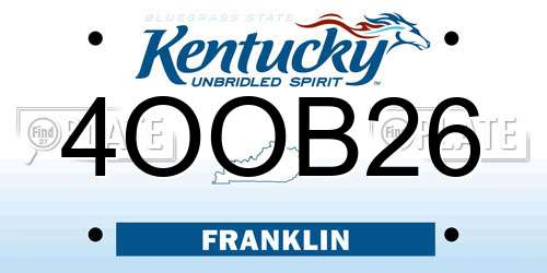 4OOB26 Kentucky License Plate