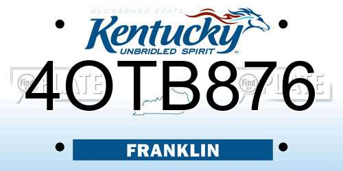 4OTB876 Kentucky License Plate