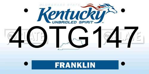 4OTG147 Kentucky License Plate