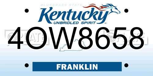 4OW8658 Kentucky License Plate