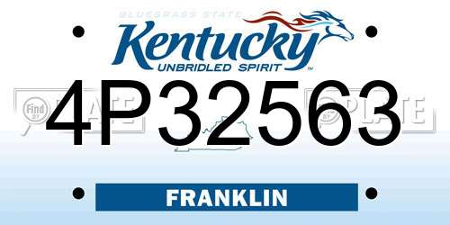 4P32563 Kentucky License Plate