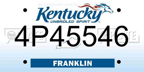 4P45546 Kentucky License Plate