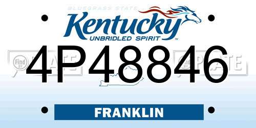 4P48846 Kentucky License Plate
