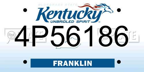 4P56186 Kentucky License Plate