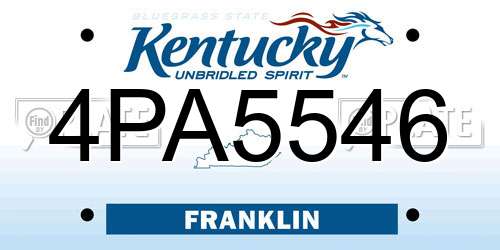 4PA5546 Kentucky License Plate