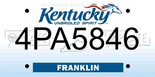 4PA5846 Kentucky License Plate