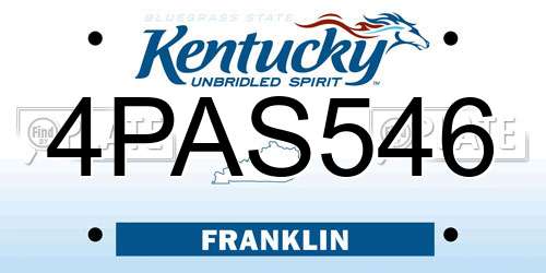 4PAS546 Kentucky License Plate