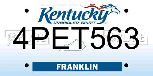 4PET563 Kentucky License Plate