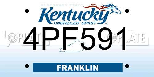 4PF591 Kentucky License Plate