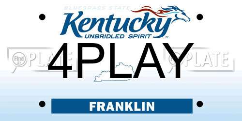 4PLAY Kentucky License Plate
