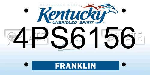 4PS6156 Kentucky License Plate
