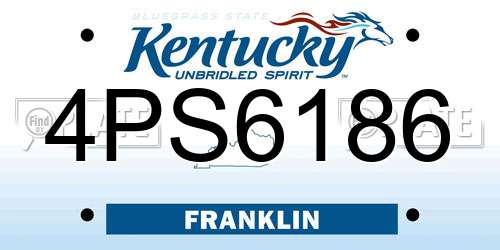 4PS6186 Kentucky License Plate