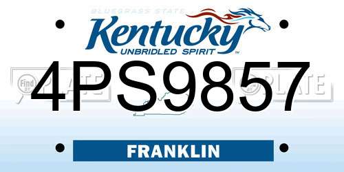 4PS9857 Kentucky License Plate