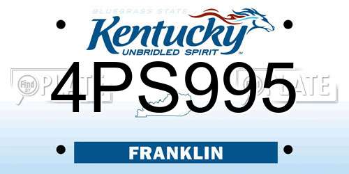 4PS995 Kentucky License Plate