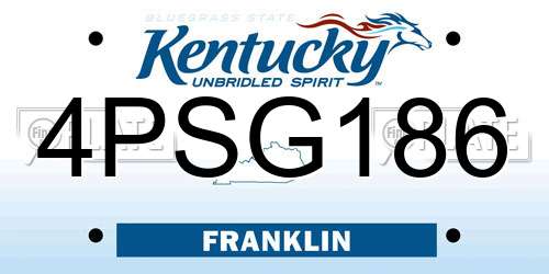 4PSG186 Kentucky License Plate