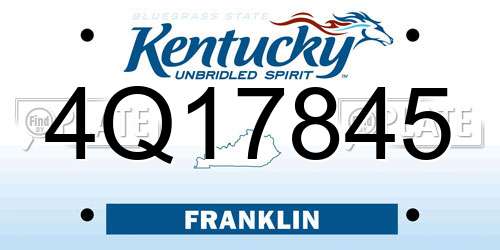 4Q17845 Kentucky License Plate