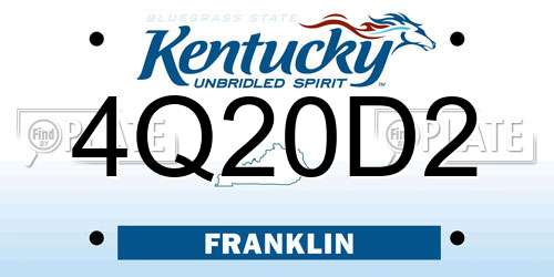 4Q20D2 Kentucky License Plate