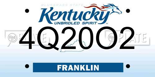 4Q20O2 Kentucky License Plate