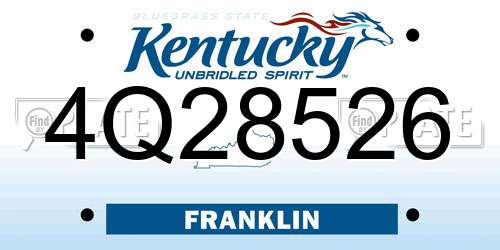 4Q28526 Kentucky License Plate