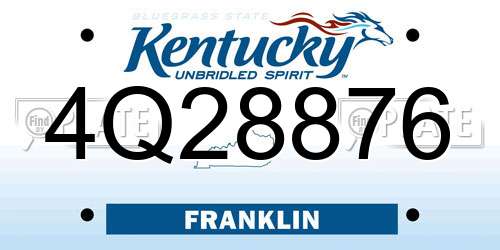4Q28876 Kentucky License Plate