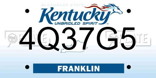 4Q37G5 Kentucky License Plate