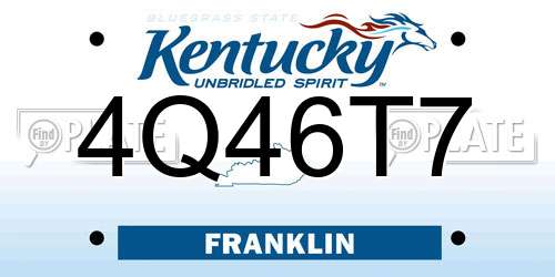 4Q46T7 Kentucky License Plate