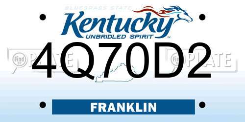 4Q70D2 Kentucky License Plate