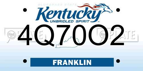 4Q70O2 Kentucky License Plate