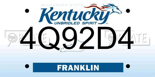 4Q92D4 Kentucky License Plate