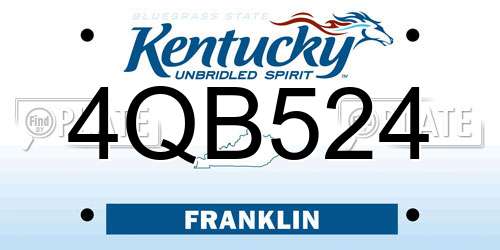 4QB524 Kentucky License Plate