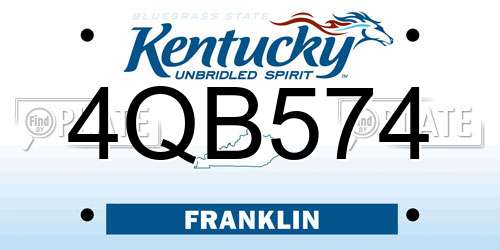 4QB574 Kentucky License Plate
