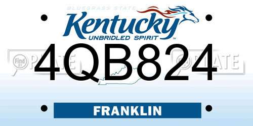 4QB824 Kentucky License Plate