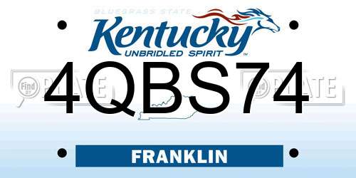 4QBS74 Kentucky License Plate