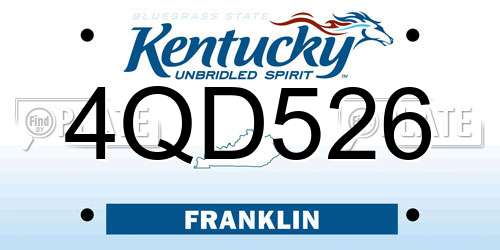 4QD526 Kentucky License Plate