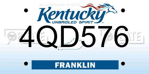 4QD576 Kentucky License Plate