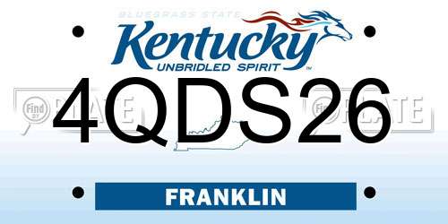 4QDS26 Kentucky License Plate