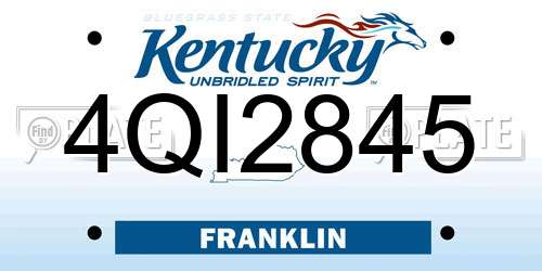 4QI2845 Kentucky License Plate