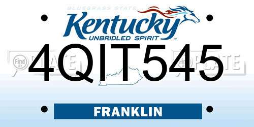 4QIT545 Kentucky License Plate