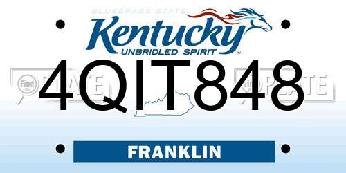 4QIT848 Kentucky License Plate