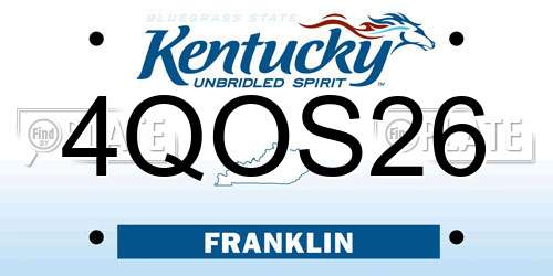4QOS26 Kentucky License Plate