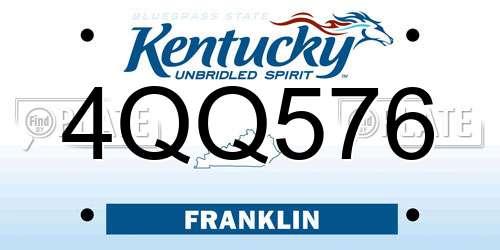 4QQ576 Kentucky License Plate