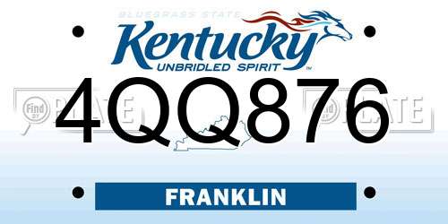 4QQ876 Kentucky License Plate