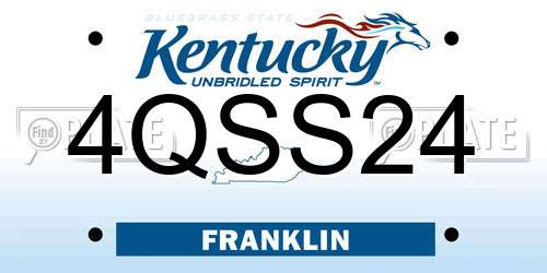 4QSS24 Kentucky License Plate