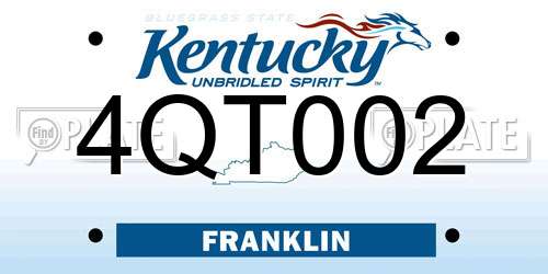 4QT002 Kentucky License Plate